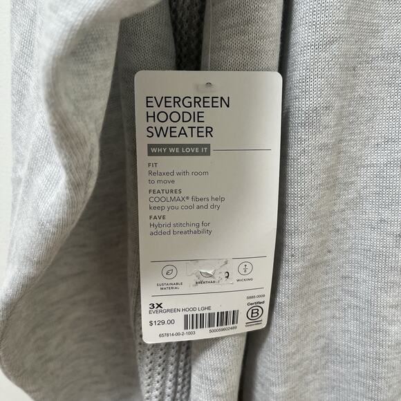 Athleta Womens Evergreen Hoodie Sweater Size 3X Gray Athleisure Minimalist NWT - Picture 8 of 8